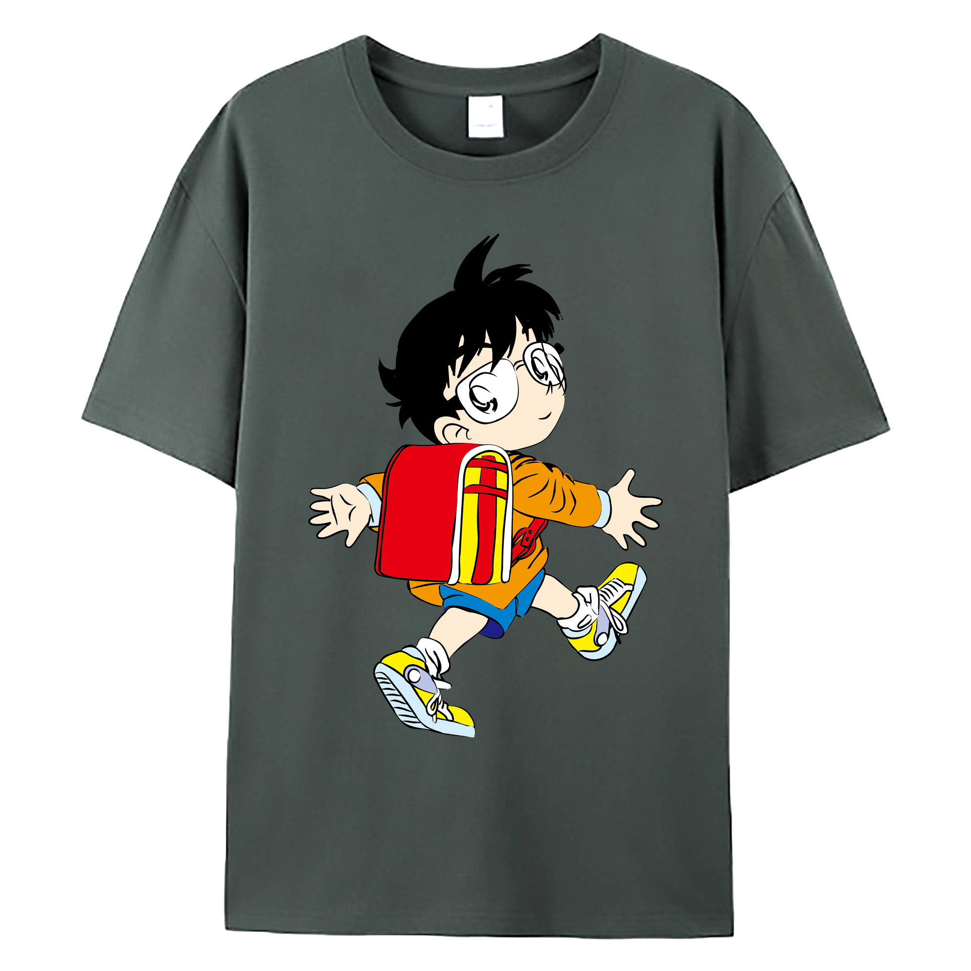 （画像用） 名探偵コナン 江戸川 コナン Detective Conan Conan Edogawa 綿100％ メンズ半袖Tシャツ｜肌触りやわらか＆通気性